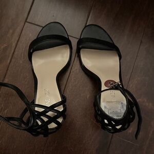 Nine West Black Strappy Heels